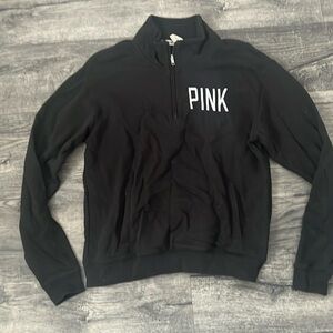 Pink brand black half zip pullover size small